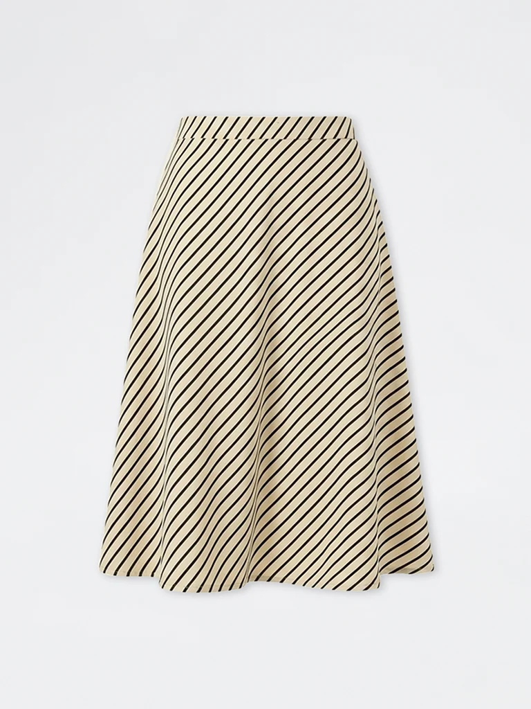 Gia Light Yellow Striped High-Rise Skirt
