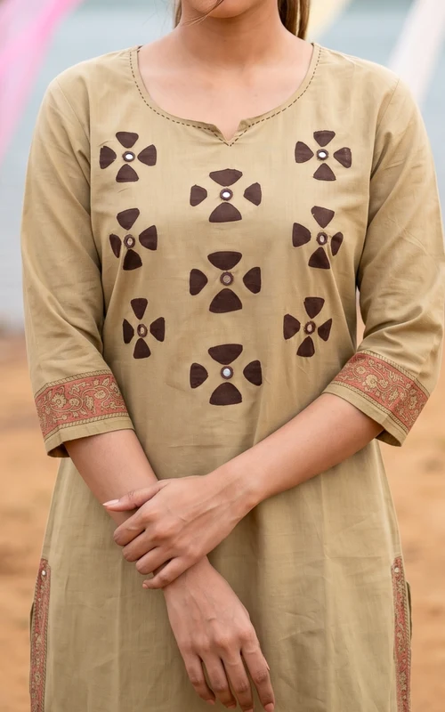 Handblock semi-Aline kurti