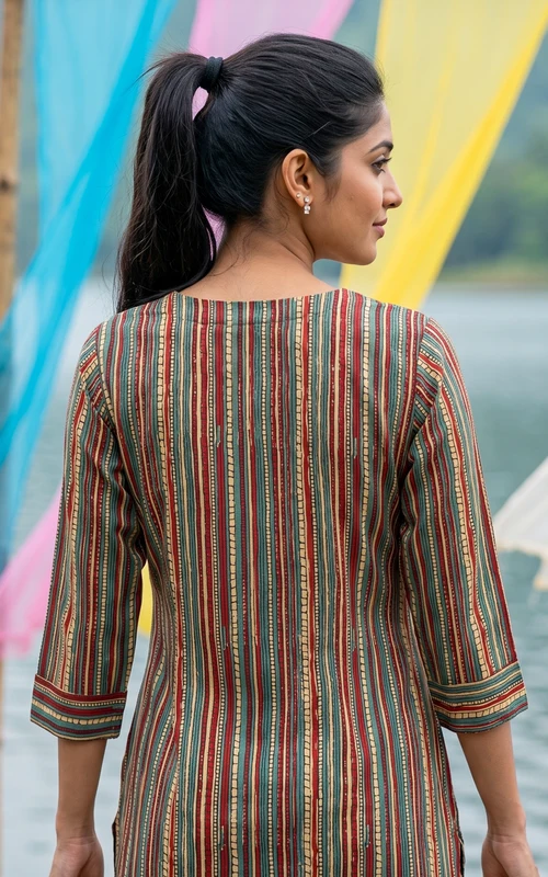 Multicolor Thread Embroidered Straight-Cut Kurti