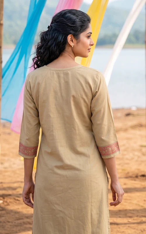 Handblock semi-Aline kurti