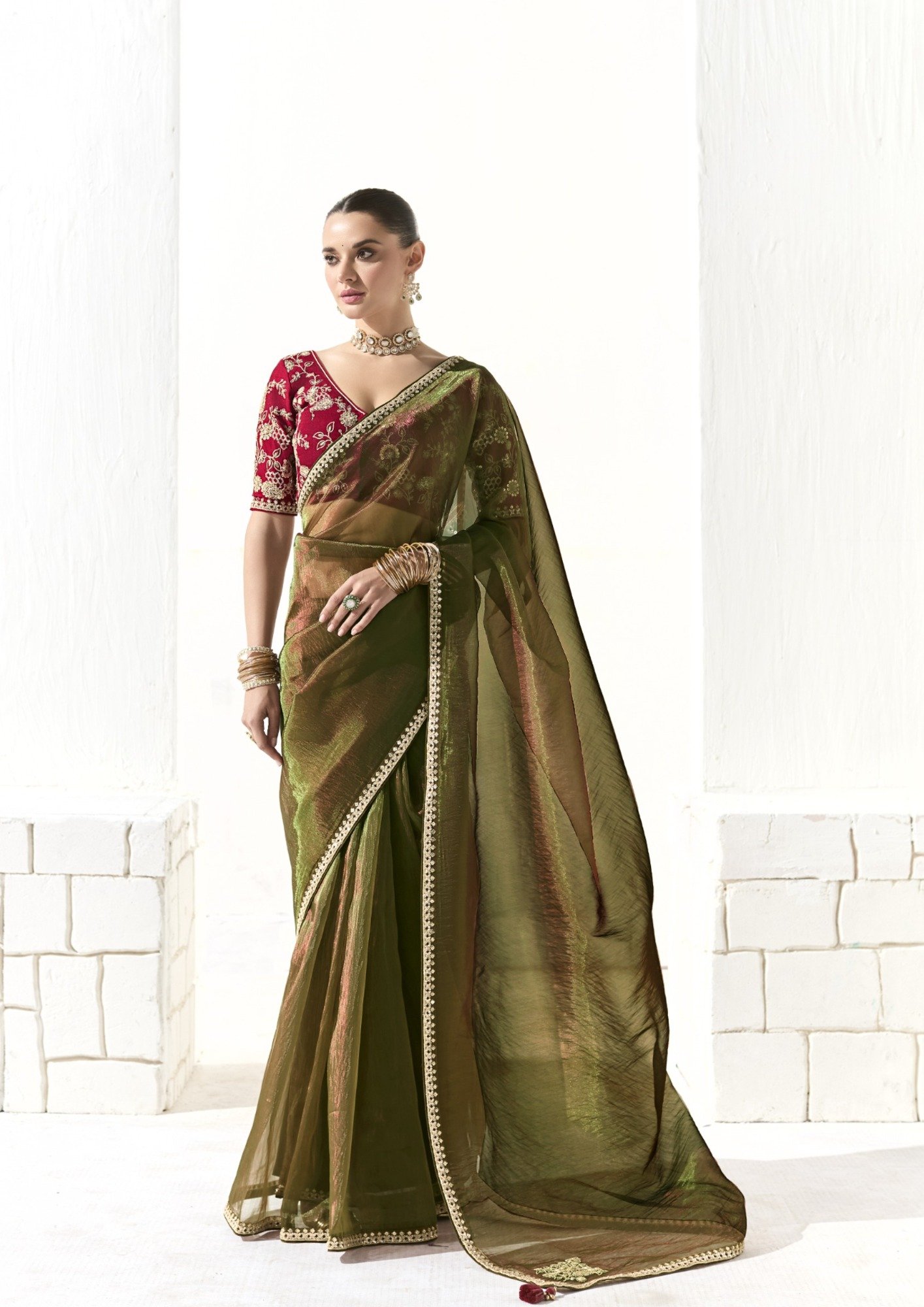 Kimora Rangrez Designer Organza Tissue Saree