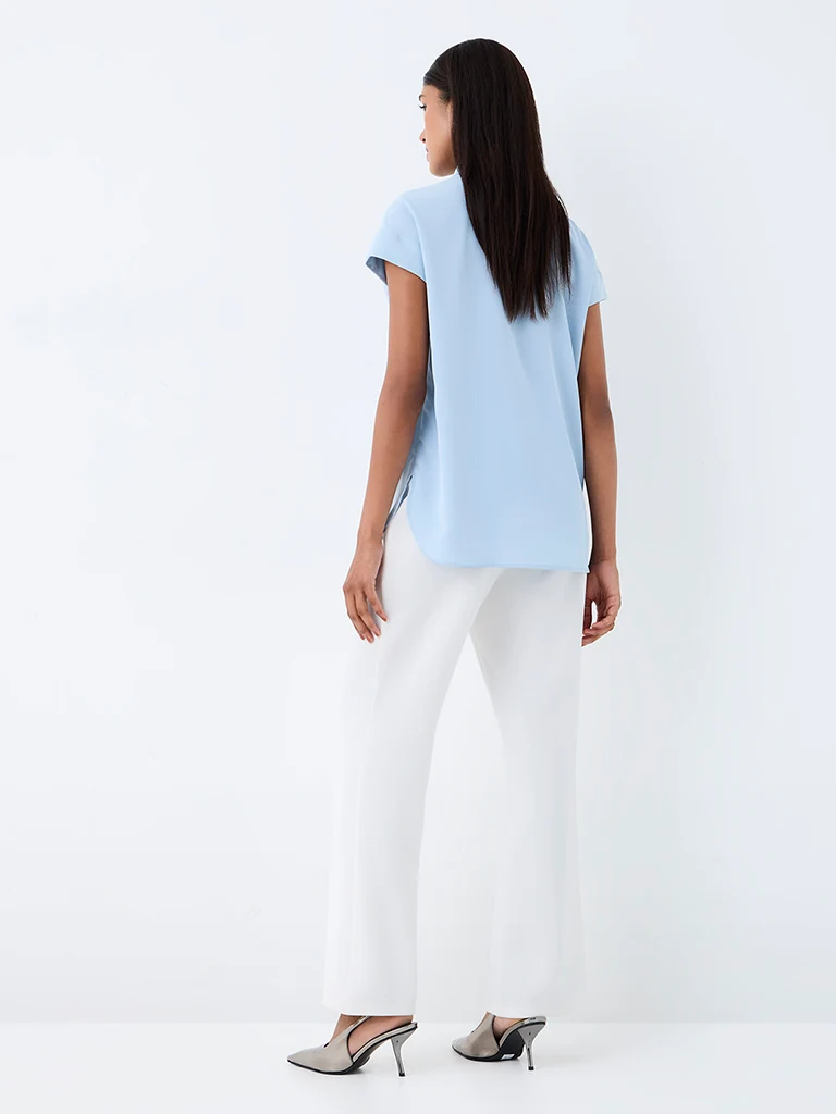 Wardrobe White High-Rise Flared Trouser
