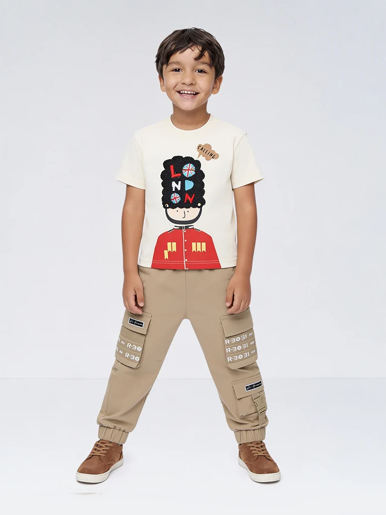 HOP Kids Boys Off-White London Inspired Cotton T-Shirt
