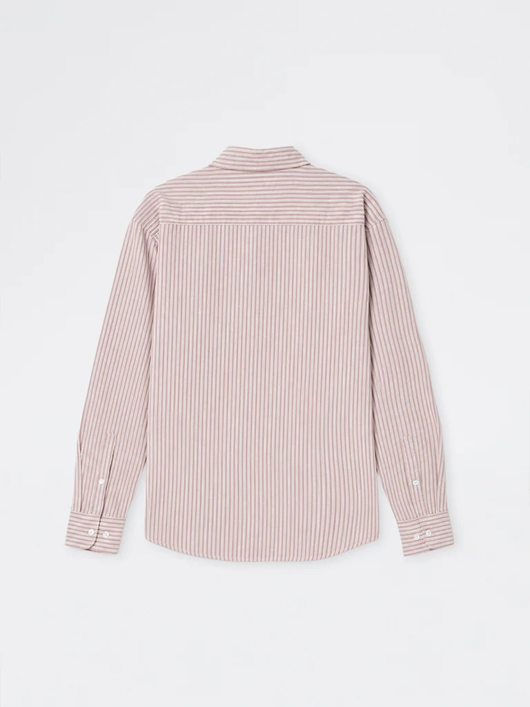WES Casuals Pink Striped Relaxed-Fit Cotton Shirt