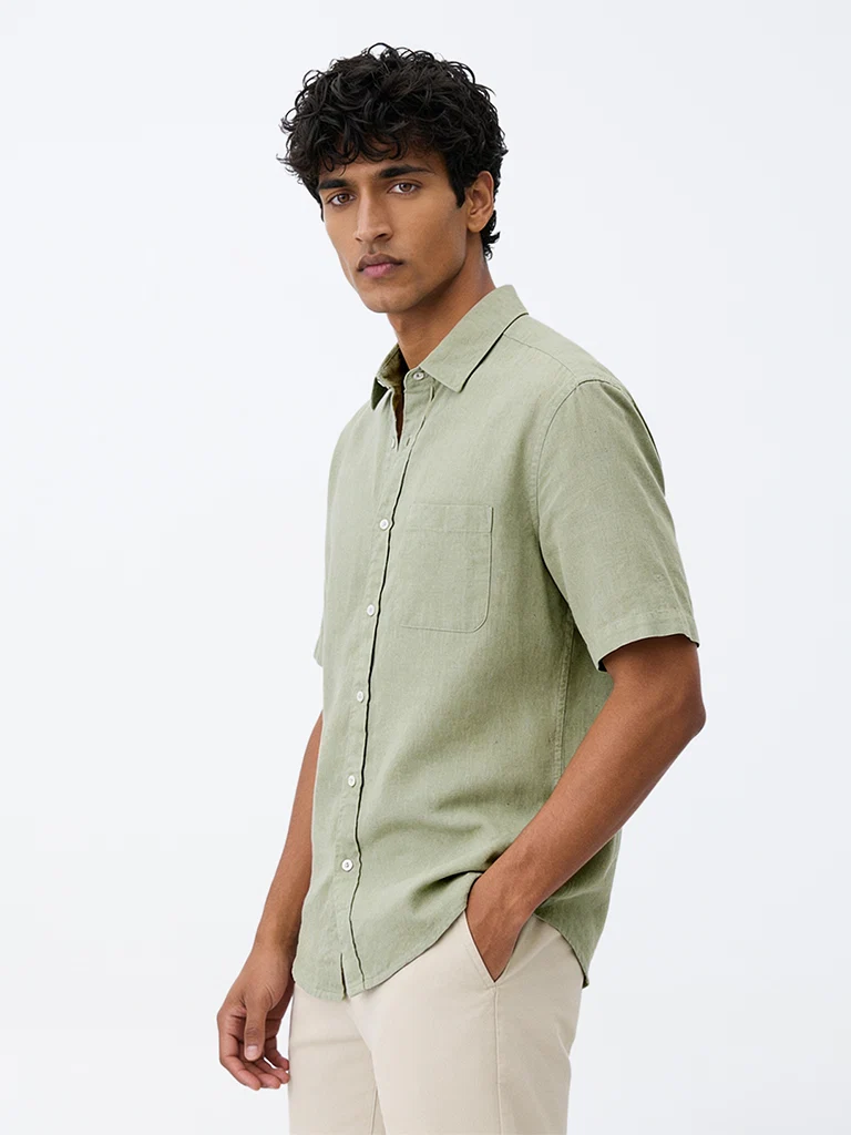 WES Casuals Light Brown Relaxed-Fit Shirt