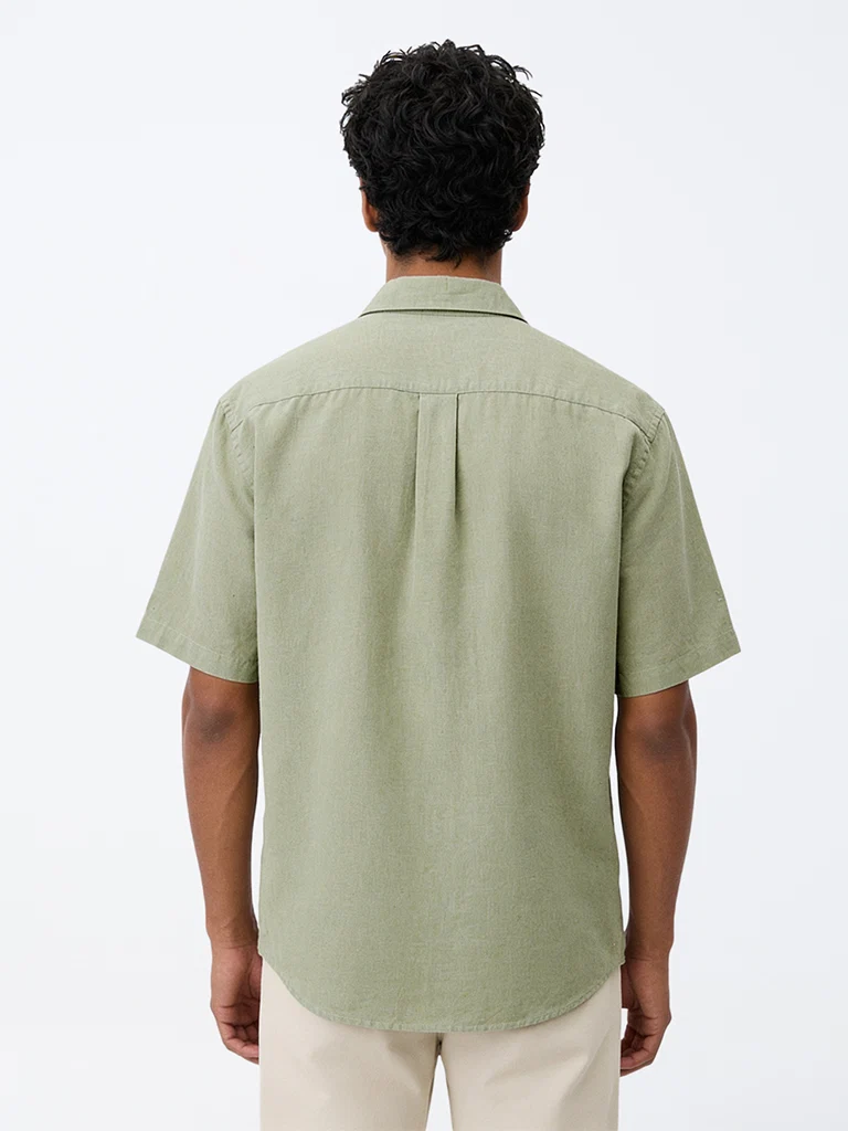 WES Casuals Light Brown Relaxed-Fit Shirt