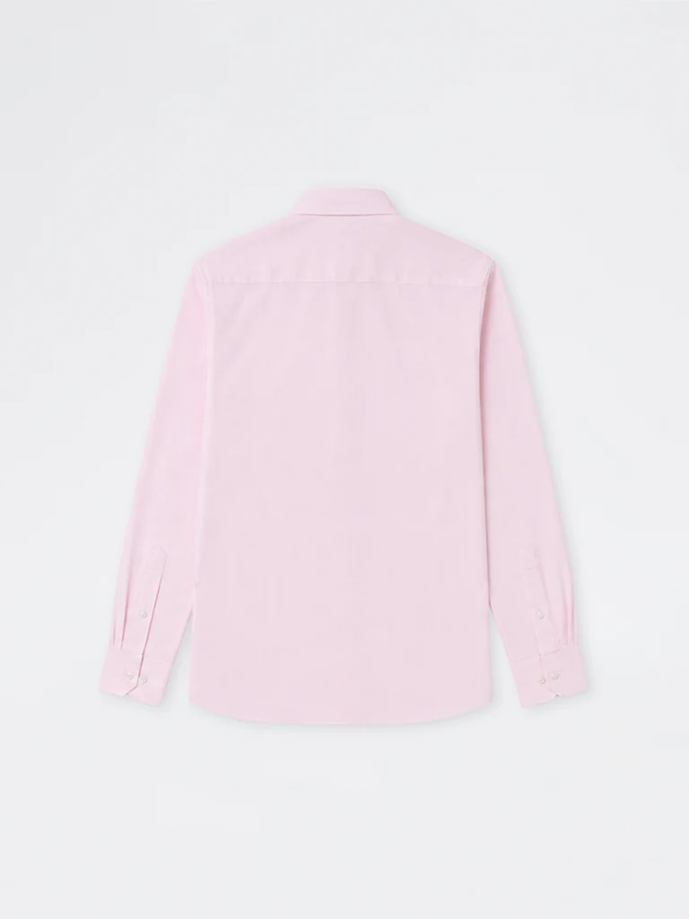 WES Formals Light Pink Checkered Slim-Fit Cotton Shirt