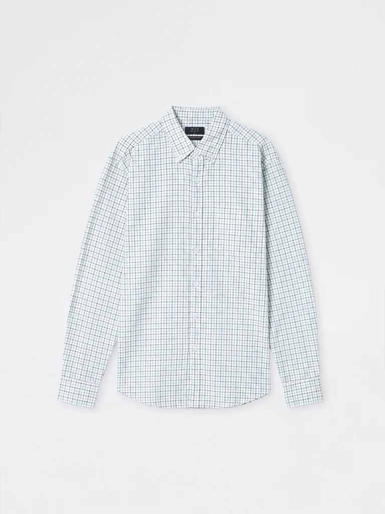 Casuals Off-White Checkered Relaxed-Fit Cotton Shirt