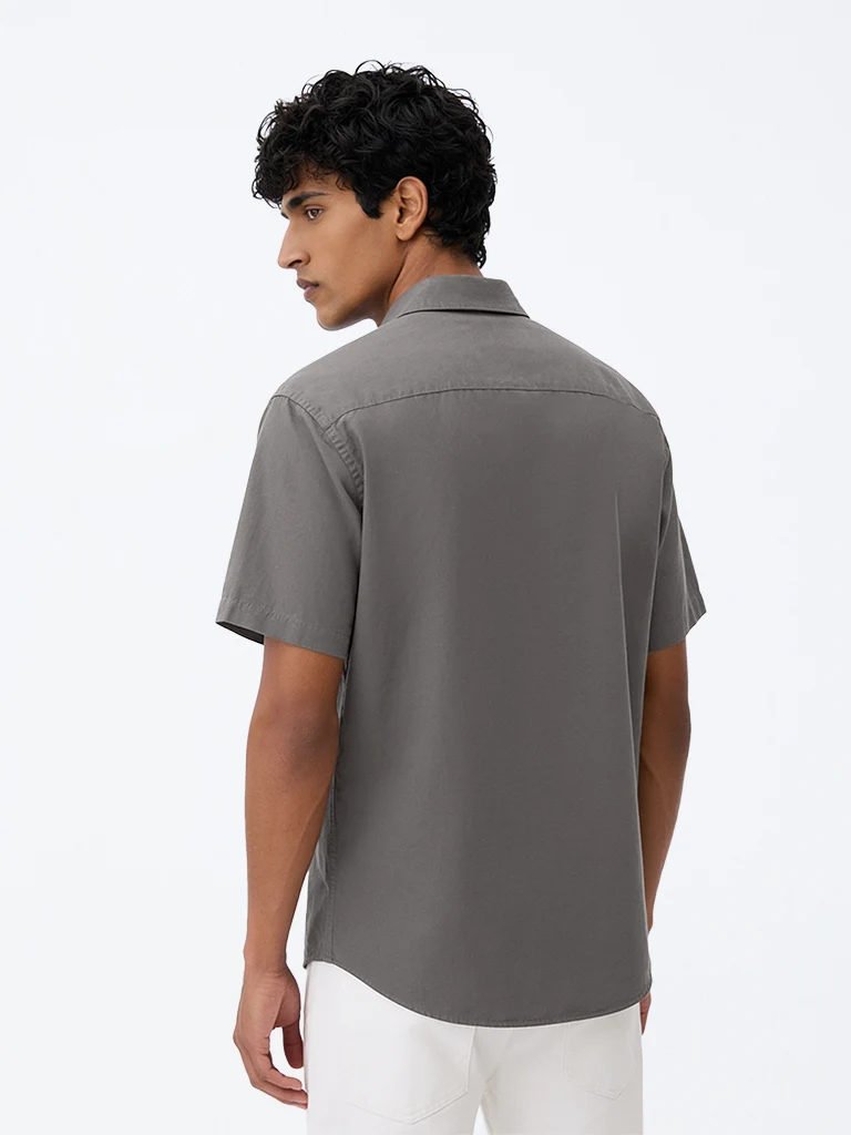 Casuals Dark Grey Relaxed-Fit Shirt