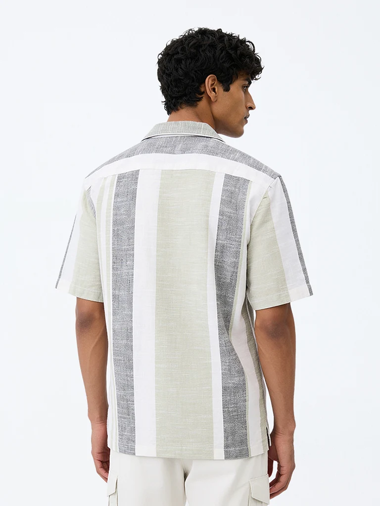 Casuals Multicolour Striped Relaxed-Fit Cotton-Blend Shirt