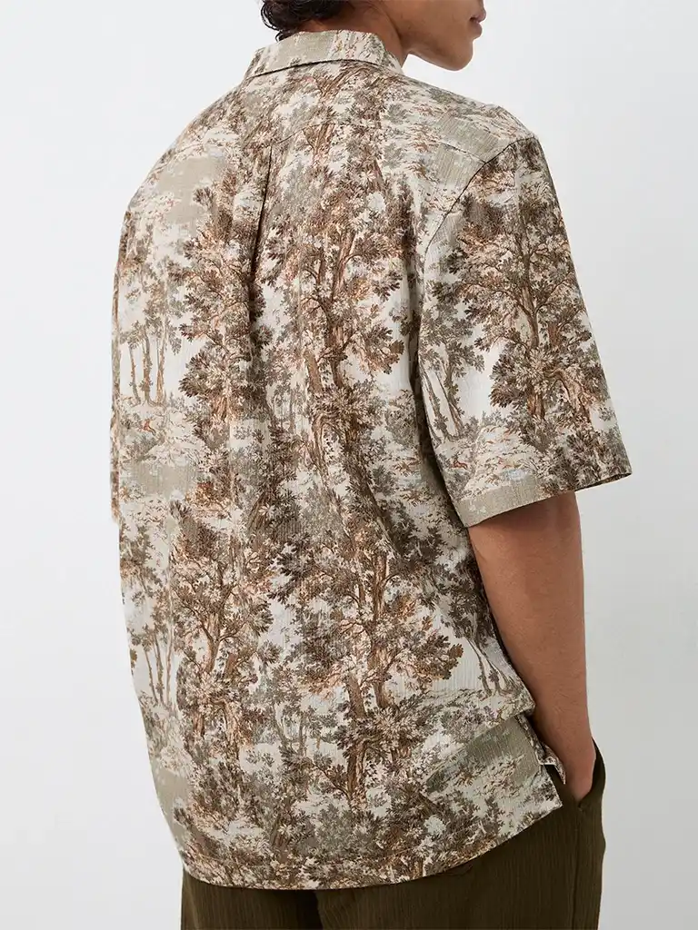 Sage Foliage Printed Relaxed-Fit Shirt