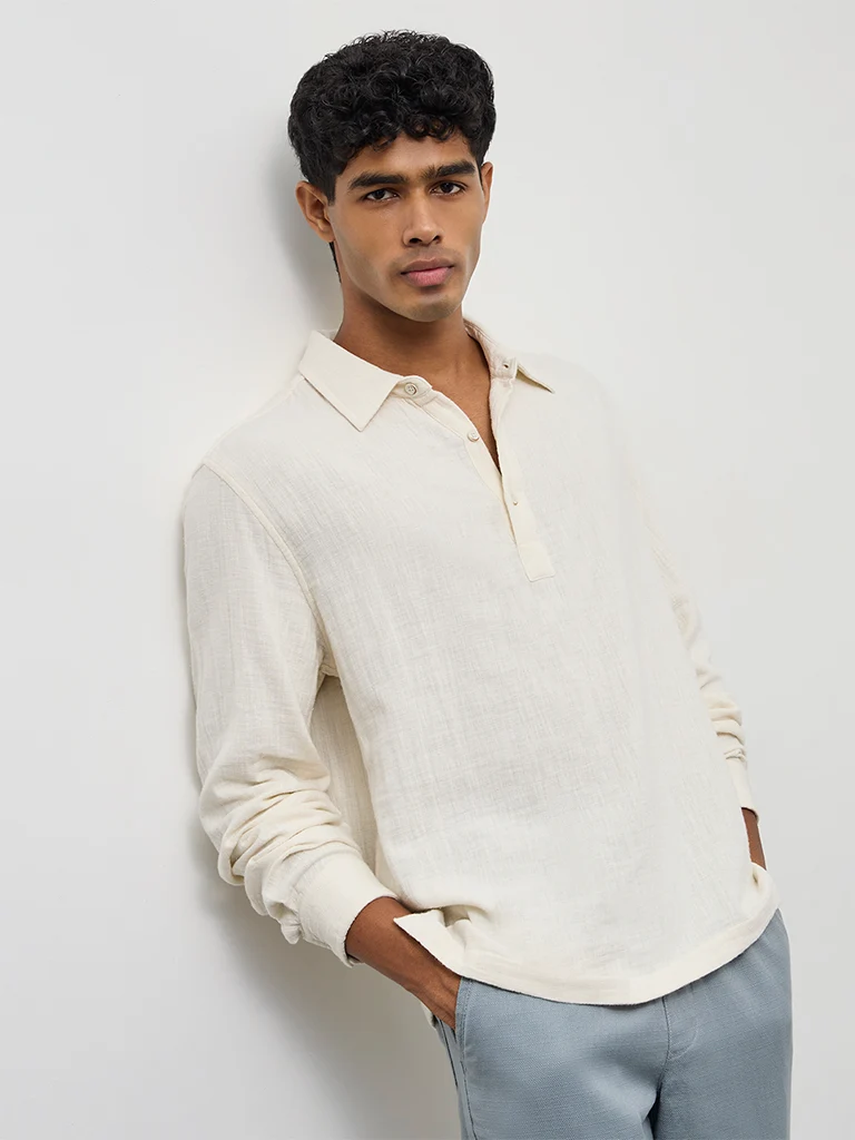 ETA Off-White Relaxed-Fit Cotton Shirt