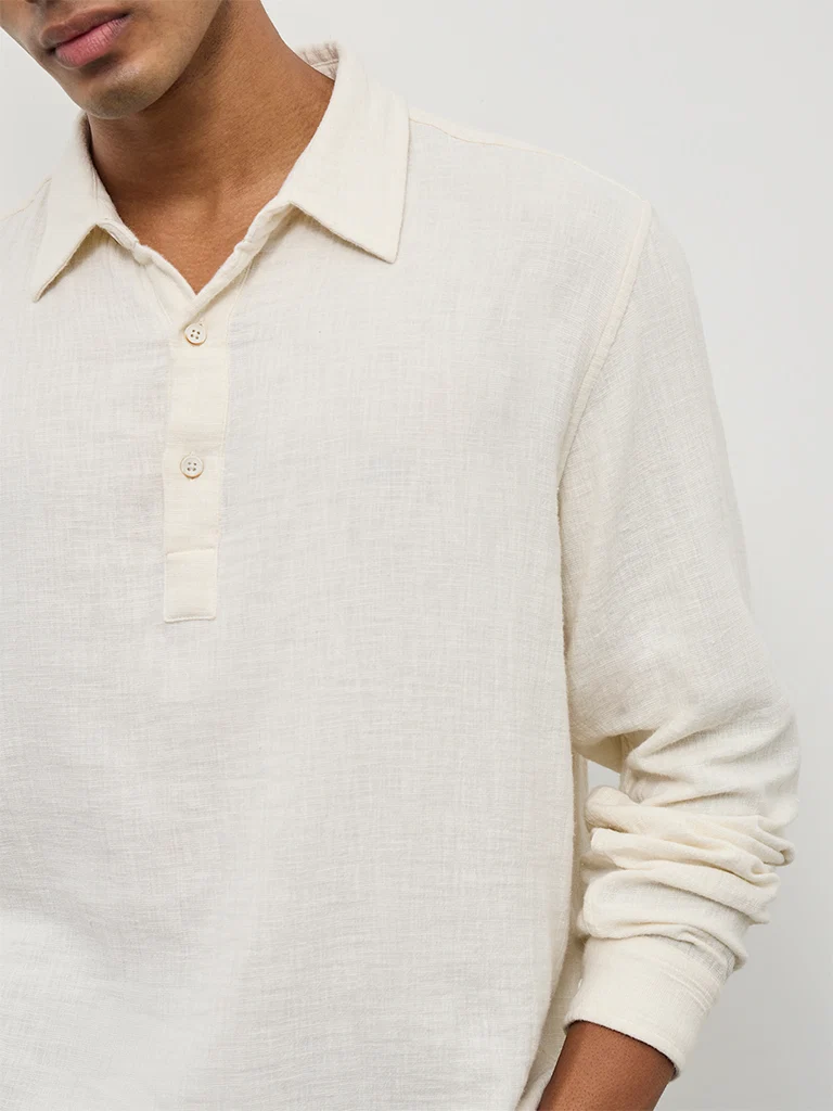 ETA Off-White Relaxed-Fit Cotton Shirt