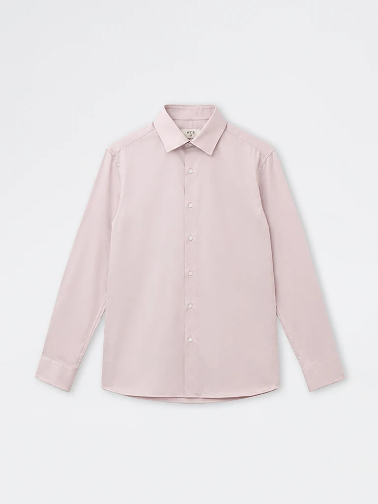 Formals Dusty Pink Solid Slim-Fit Shirt
