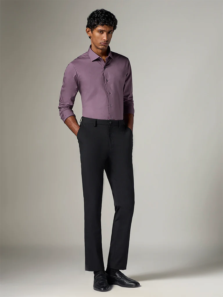 Formals Mauve Ultra Slim-Fit Shirt