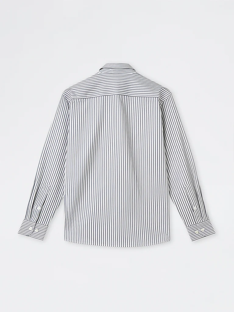 Formals Dark Grey Striped Slim-Fit Cotton Shirt
