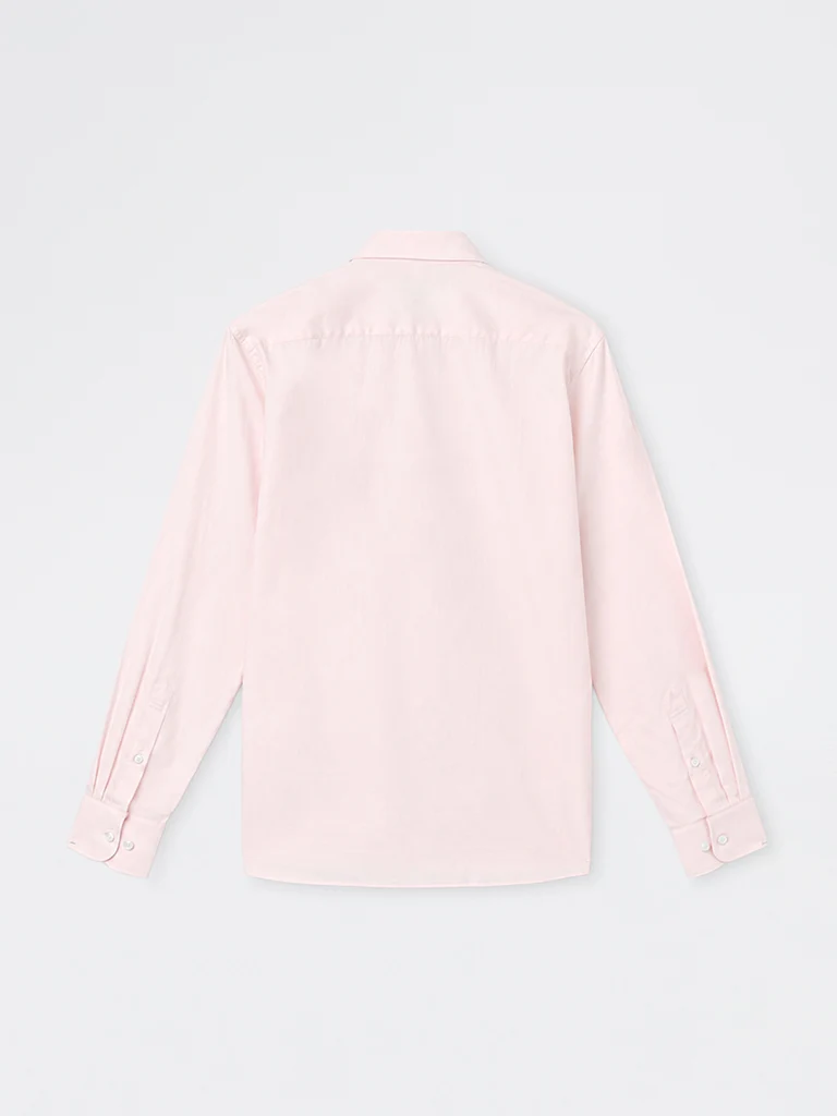 Formals Light Pink Solid Slim-Fit Cotton Shirt