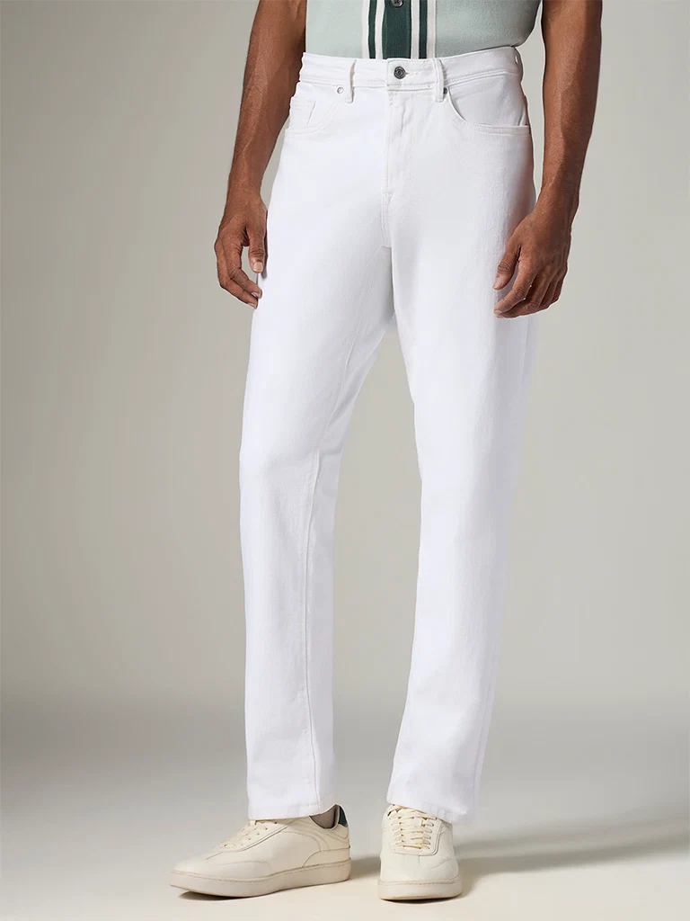 Ascot White-Wash Mid-Waist Relaxed Fit Jeans