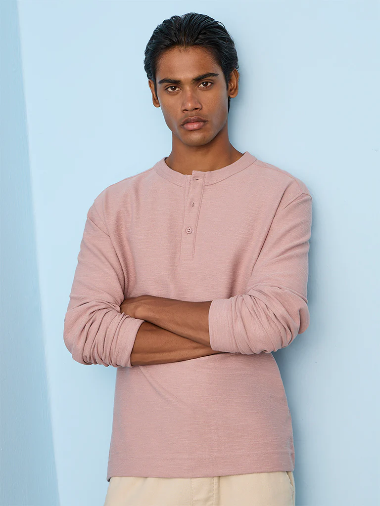 ETA Dusty Pink Relaxed-Fit Cotton-Blend T-Shirt