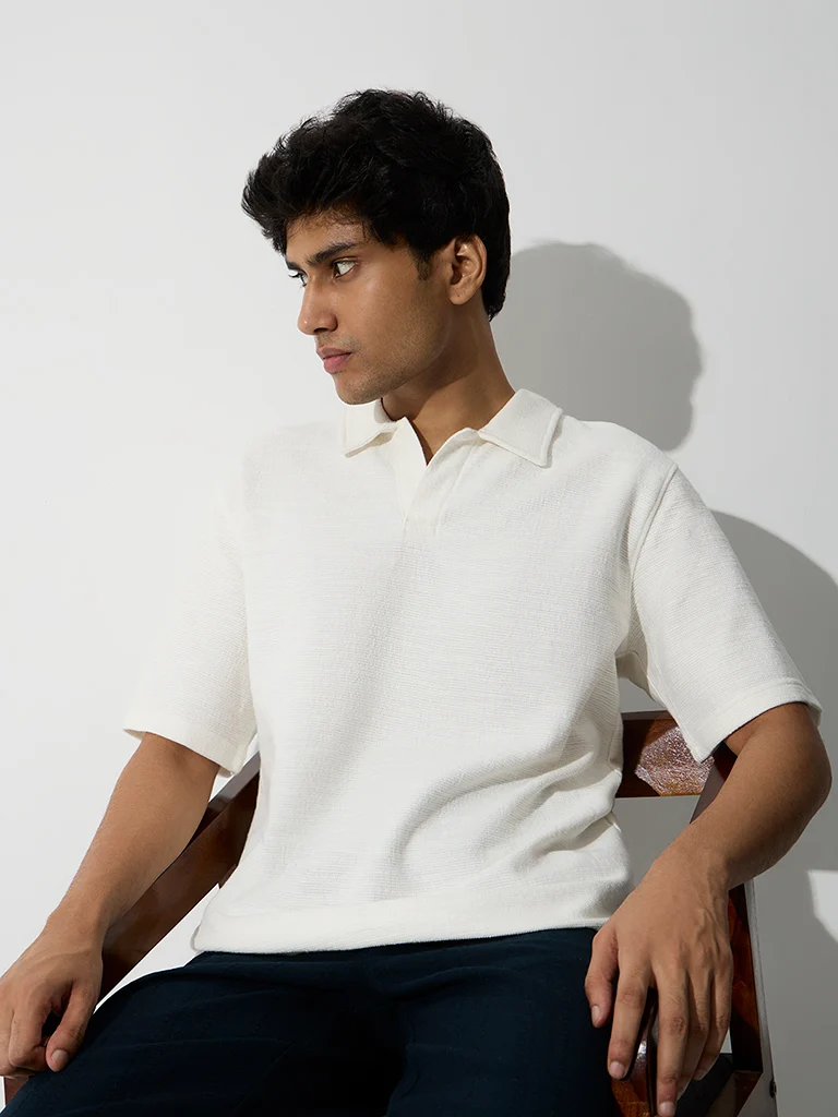 ETA Dark Brown Textured Relaxed-Fit Cotton-Blend T-Shirt