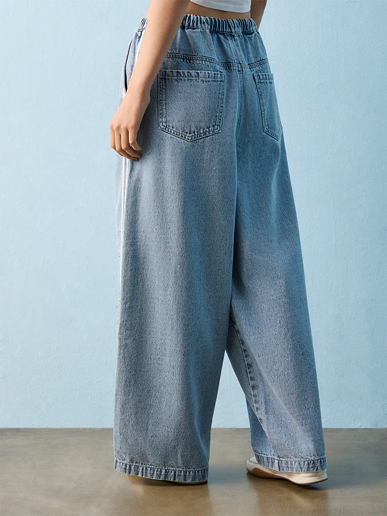 Nuon Light-Blue-Wash High-Waist Regular Fit Jeans