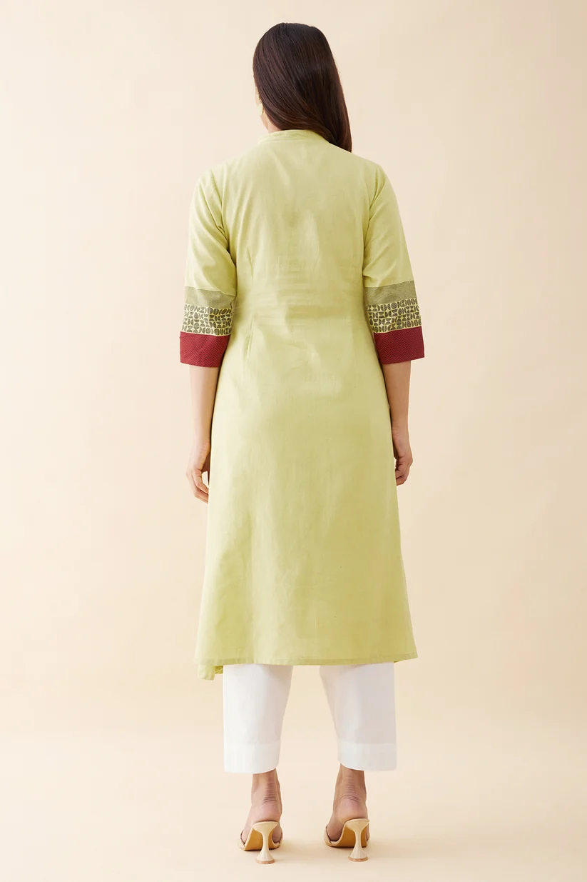 Contemporary Geometric Printed Kurta - Green