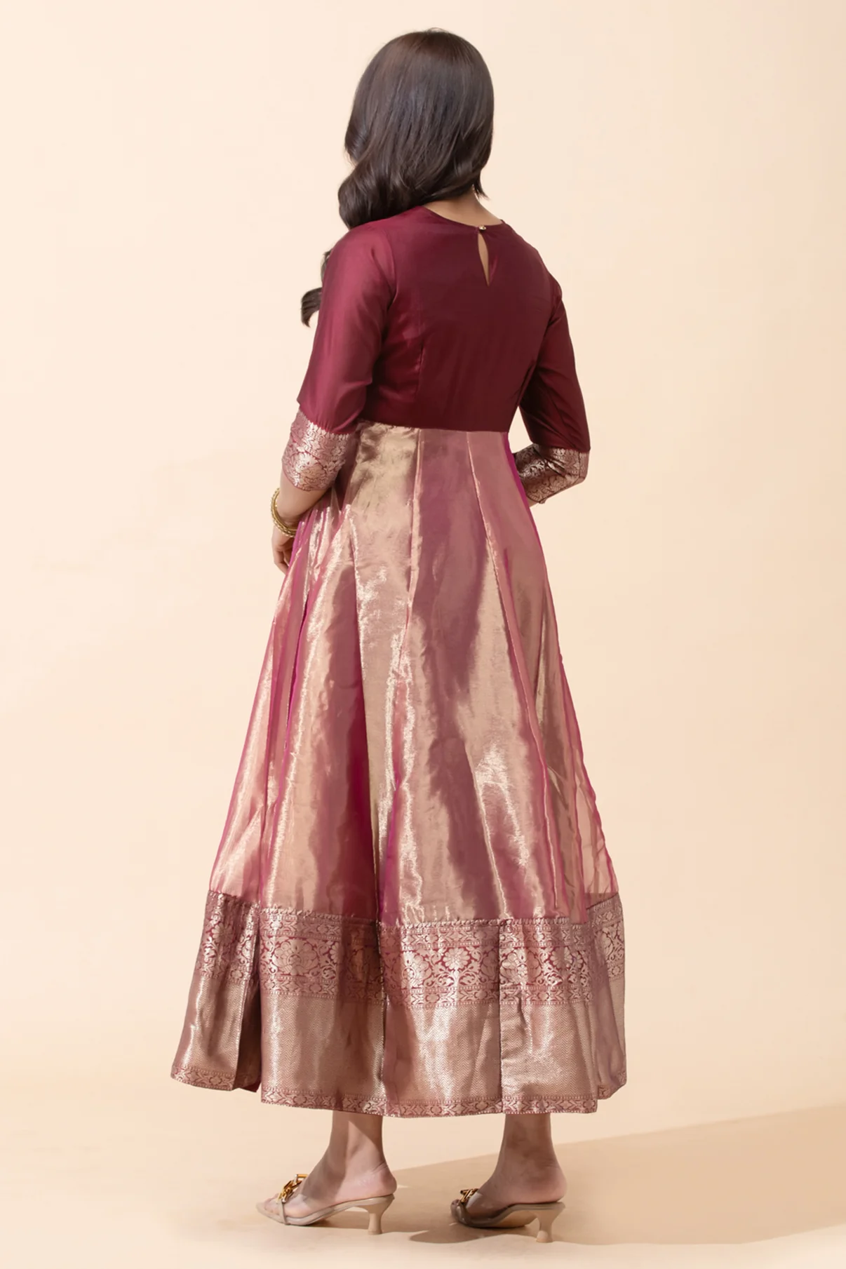 Maroon Floral Anarkali