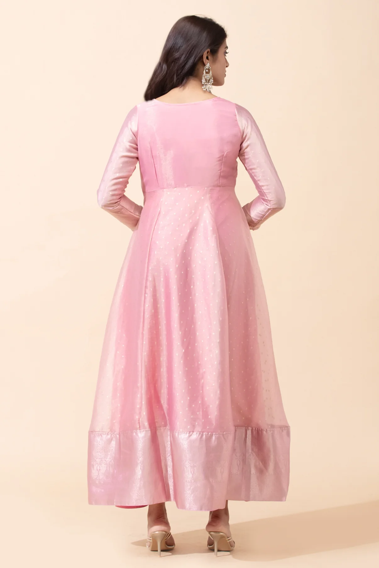 Pink Floral Anarkali