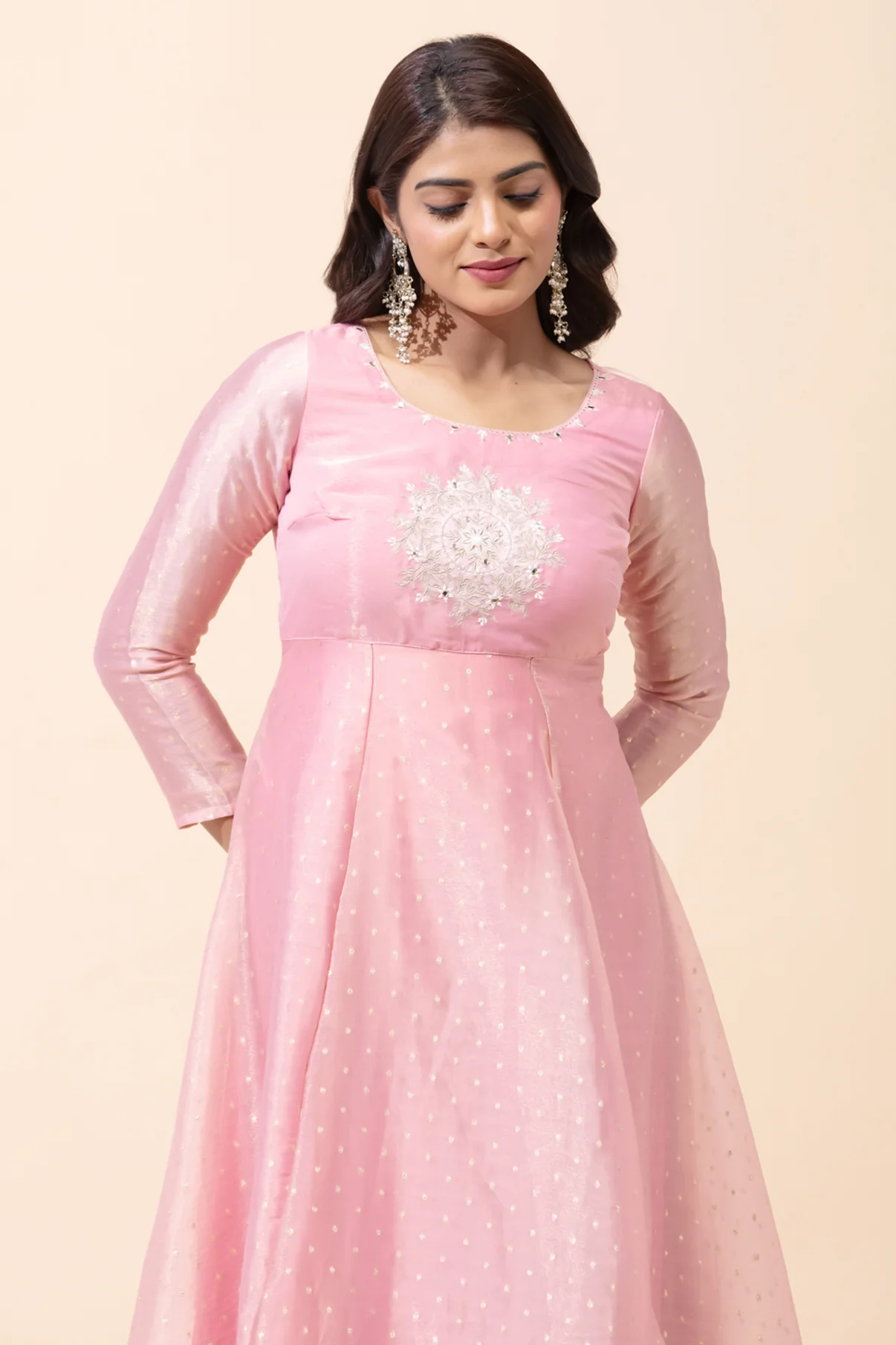 Pink Floral Anarkali