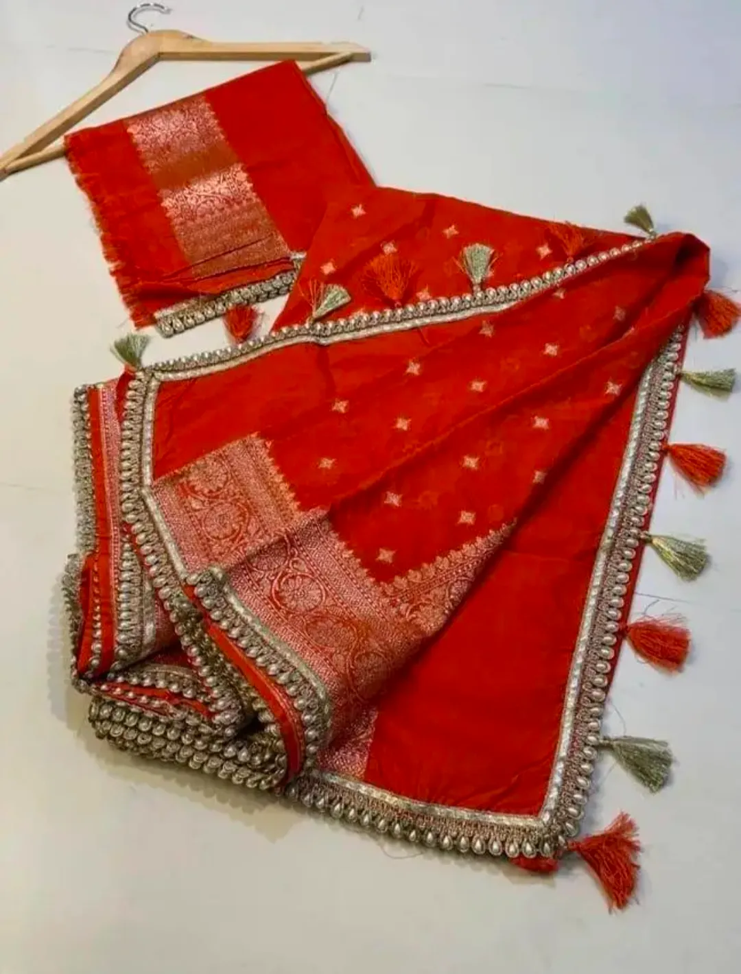 Banarasi Katan Georgette Handloom Lace Saree