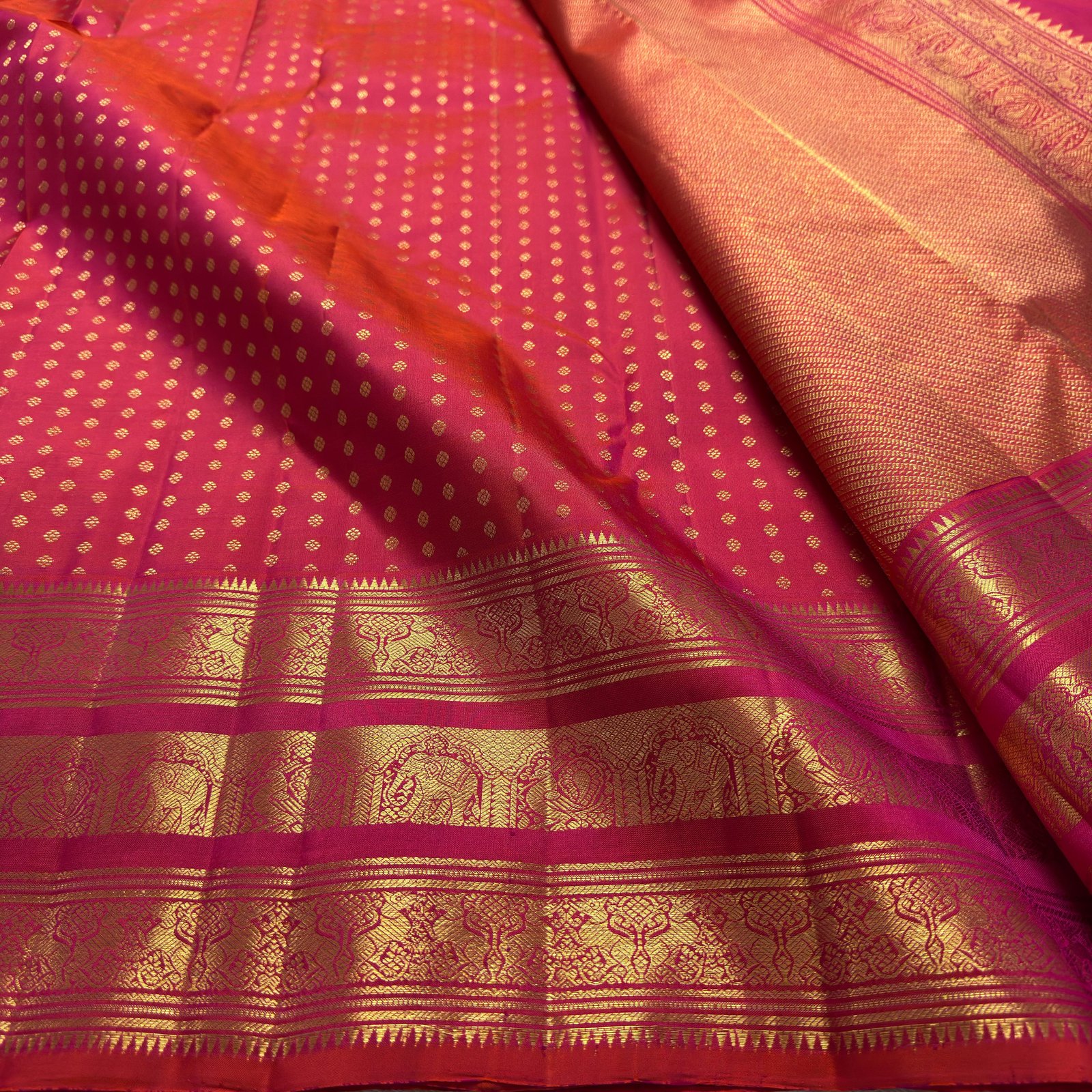 Ranee Pink Kanchipuram Bridal Silk Saree