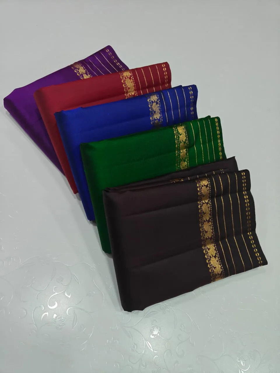 Maroon Rekha Zari Kanchipuram Silk Saree