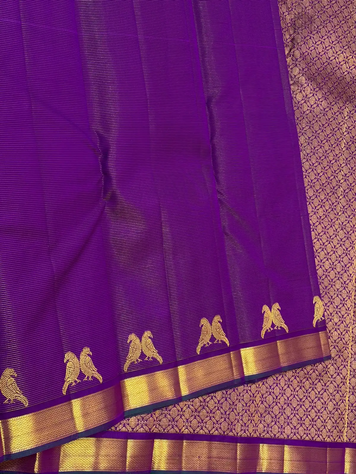 Pure Kanchipuram Bridal Silk – Vaira Oosi Deer & Parrot Border