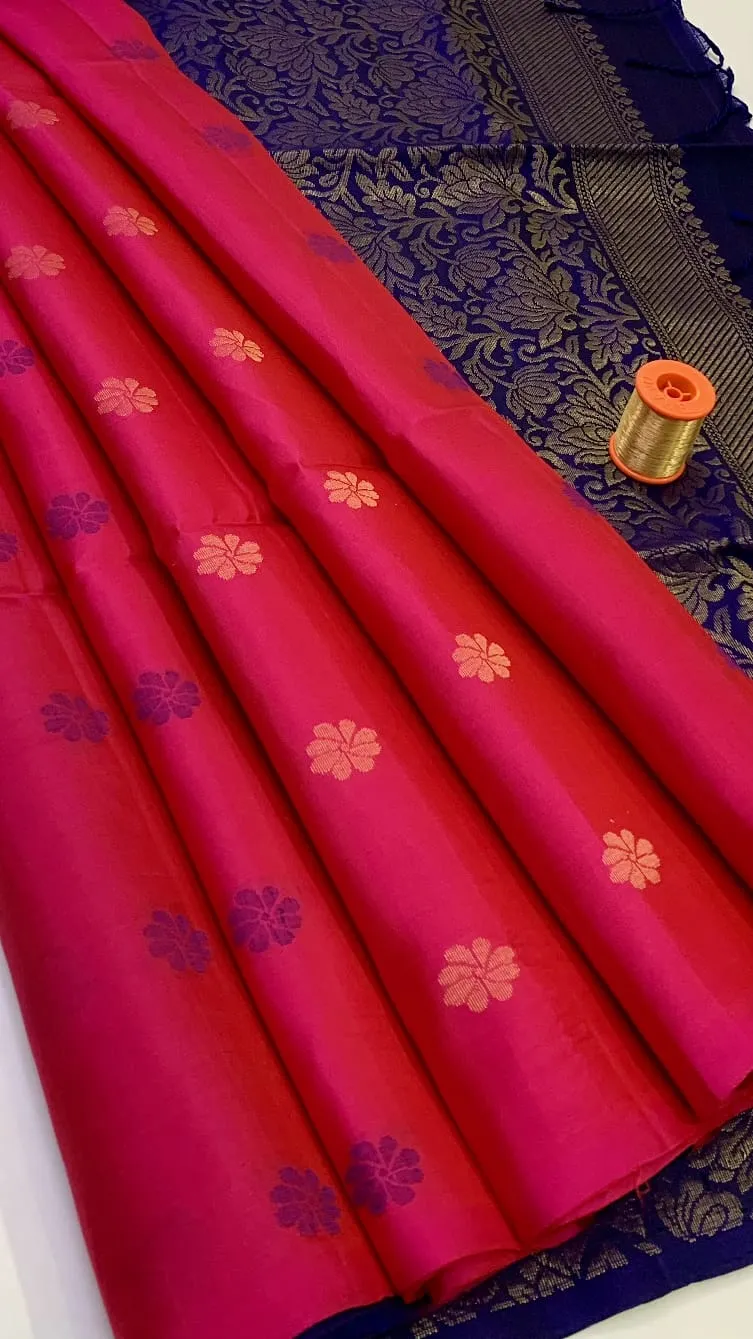 Kanchi Soft Silk Double Warp Grand Butta Saree