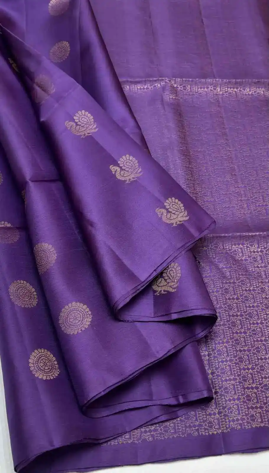Kanchipuram Soft Silk Peacock Butta Jari Saree
