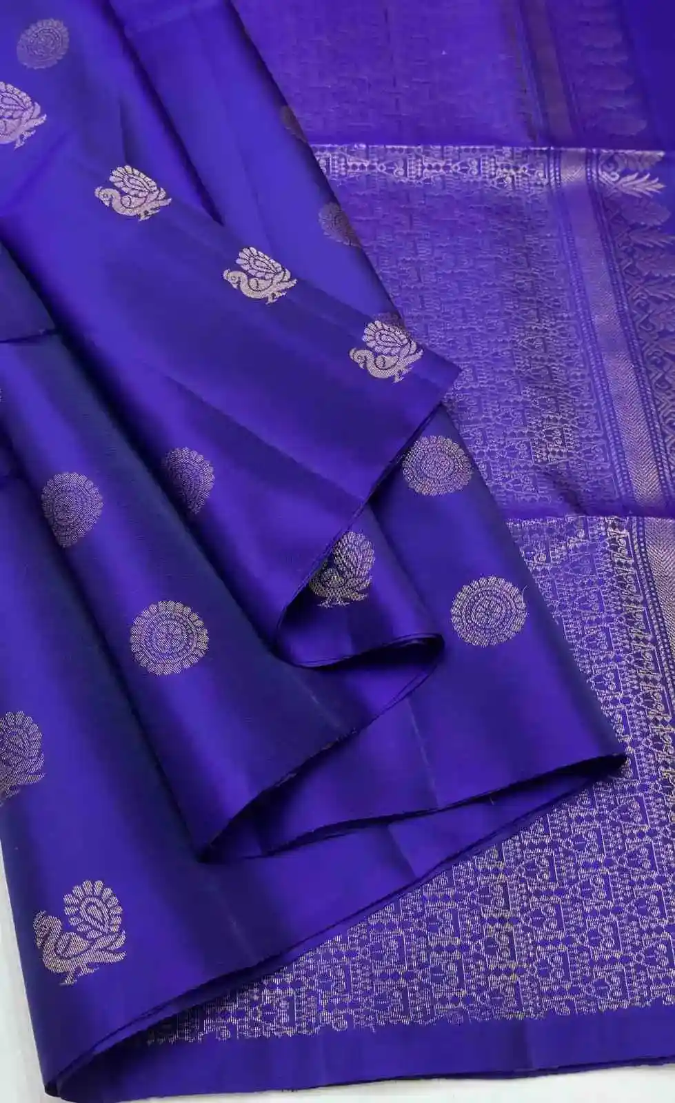 Kanchipuram Soft Silk Peacock Butta Jari Saree