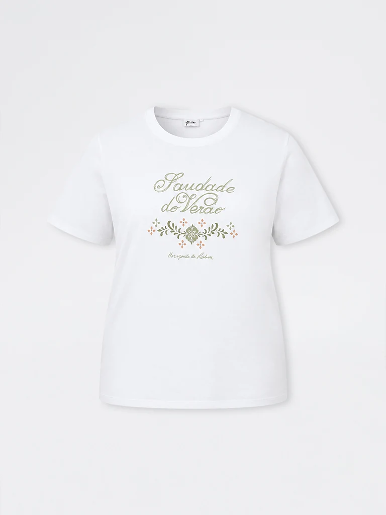 Gia White Typographic Cotton T-Shirt
